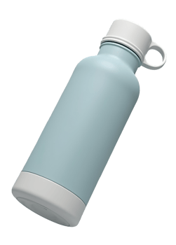 Blue bottle shines, sleek and practical container for hydration png