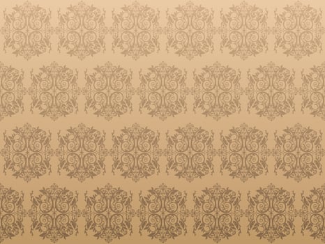 Seamless ornament on brown background. Wallpaper pattern. Luxury brown floral wallpaper vector