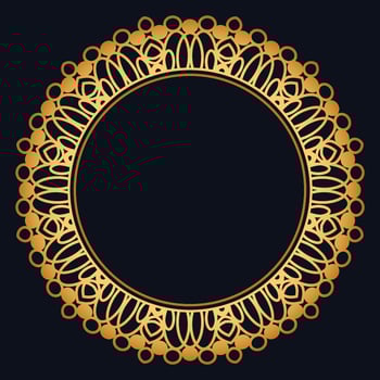 Decorative golden circular frame design vector