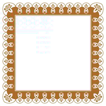 Golden Rectangle Corner Certificate Border Pattern Line Photo Frame Islamic Wedding Invitation Background vector