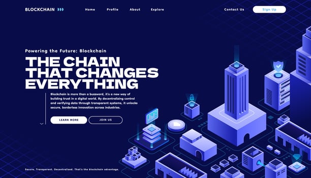 Blockchain technology concept illustration vector