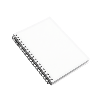 Clean, blank spiral notebook, ready for notes or ideas. png