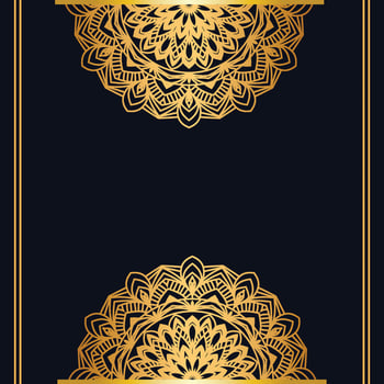 Gold mandala design on dark background vector