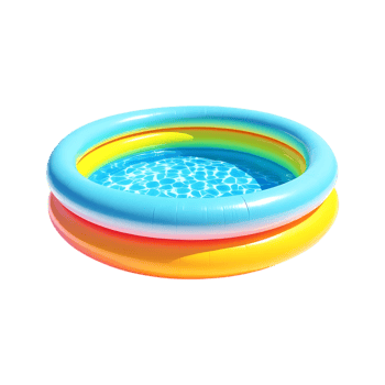 Colorful inflatable pool perfect for summer fun. png