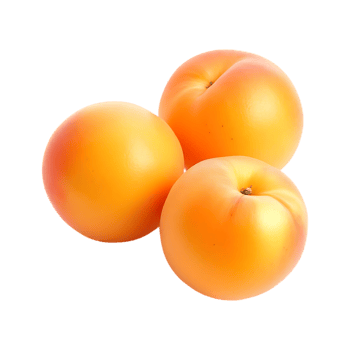 Three ripe, juicy apricots, ready to eat. png