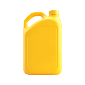 A bright yellow plastic jerrycan, ideal for industrial or household use. png