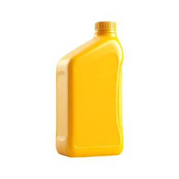 A yellow plastic bottle, perfect for motor oil, detergent, or other liquids. png