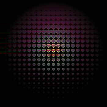 Bright Abstract radious hearts background vector