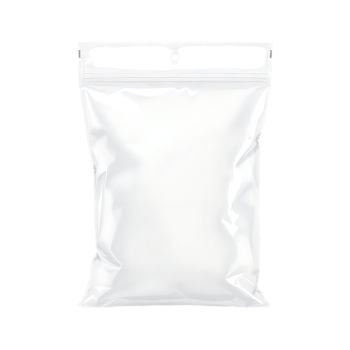 Clean, white, blank packaging pouch mockup. Ideal for branding and design. png