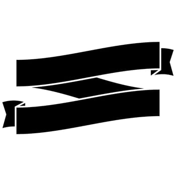 Ribbon banner icon. Flat simple black ribbon banner icon isolated on white background. vector