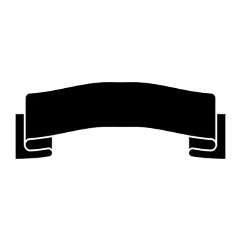 banner ribbon decoration isolated icon illustration design black and white vector