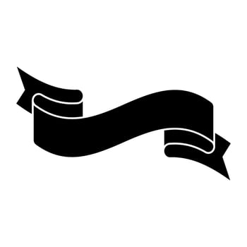ribbon banner decoration icon illustration design black and white vector