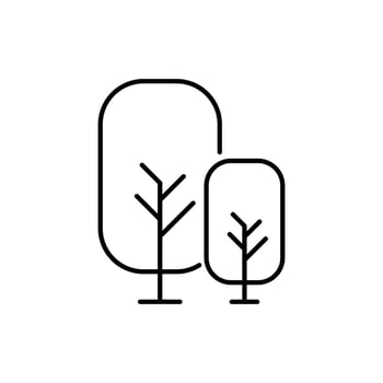 Trees in Forest Linear Sign for Graphics, Designs, Books, Adverts, Apps vector