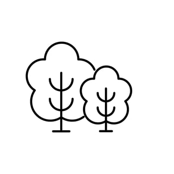 Trees in Forest Minimalistic Line Icon for Web and Graphic Design, Apps, Banners, Social Network and Cards vector