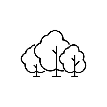 Trees in Forest Minimalistic Outline Icon for Web and Graphic Design, Apps, Banners, Social Network and Cards vector