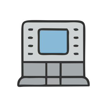 Hand Drawn Retro Computer Illustration Simple Design Technology Icon png