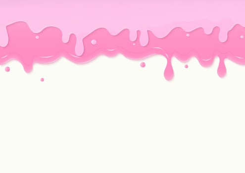 Strawberry cream melting on white background vector