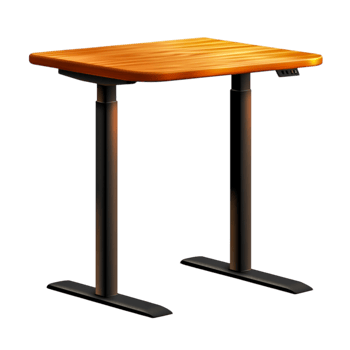 Modern Adjustable Height Table with Wooden Top and Metal Legs for Versatile Use png