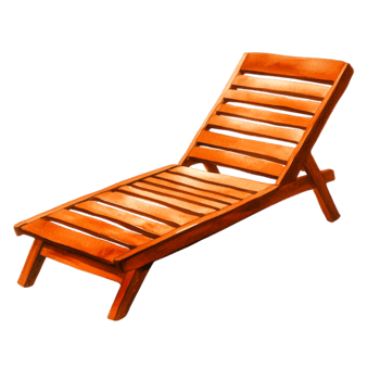 Wooden Lounge Chair with Slatted Design Perfect for Outdoor Relaxatind Comfort png