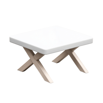 Minimalist White Coffee Table with Wooden Legs for Modern Interior Design Spaces png
