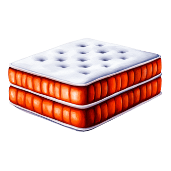 Colorful illustration of a plush mattress with a detailed design and texture png