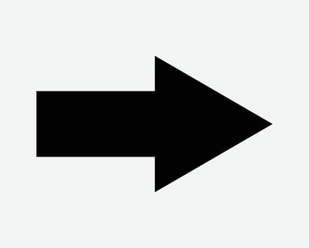 Arrow Point Right Pointing Side Next Arrowhead Pointer Direction Path Pathway Guide East Sideways Black White Icon Sign Symbol Graphic Artwork vector