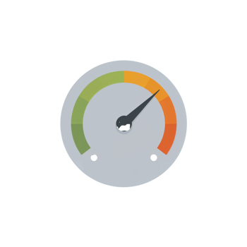 Gauge with Color-Coded Levels Depicting Progress and Performance Indicators Meter png