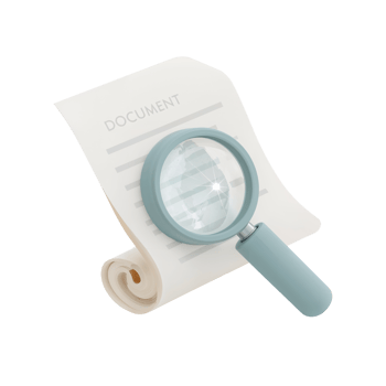 Illuminating Insights A Magnifying Glass Inspecting a Rolled Document Study Transparency png