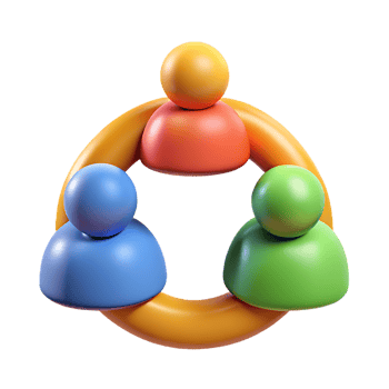 Colorful teamwork concept illustration, collaborative connection depiction on transparent background png