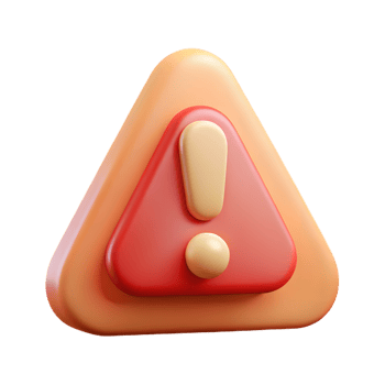 Critical Red 3D Exclamation Mark Triangle Icon - Danger and Urgent Warning Symbol png