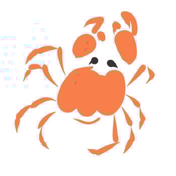 Colorful crab illustration isolated on white background. Aquatic animal in flat design. Perfect for logo, signboard, restaurant menu, fish market, seafood shop. vector
