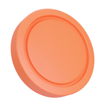 Simple orange round dish presentation on transparent background png