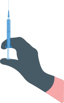 Doctor holding injection in rubber gloves Vectors Design. Free Download
