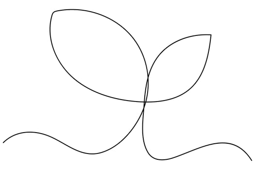 Continuous one line drawing of growing sprout plant symbolizing eco natural farm and sustainable growth vector