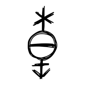 ten Hand drawn pangender poligender gender identity icon Symbol used to represent sex and gender vector