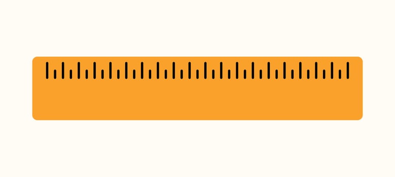 Hand drawn school ruler. Back to school stationery supply. Cartoon element for education, study, sticker, banner, college, flyer, science background, sale posters. Flat isolated illustrati vector