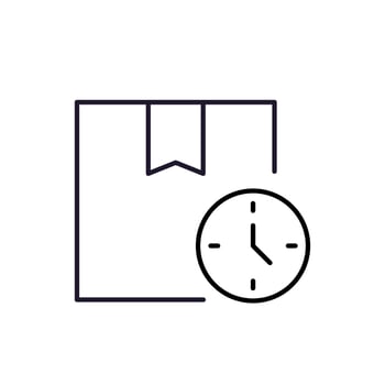 Clock by Box Modern Outline Style Icon for Design, Cards, Apps, Social Networks vector