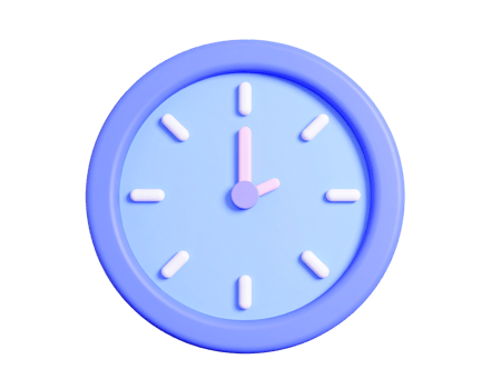 Pastel blue stylized clock illustration element on transparent background png