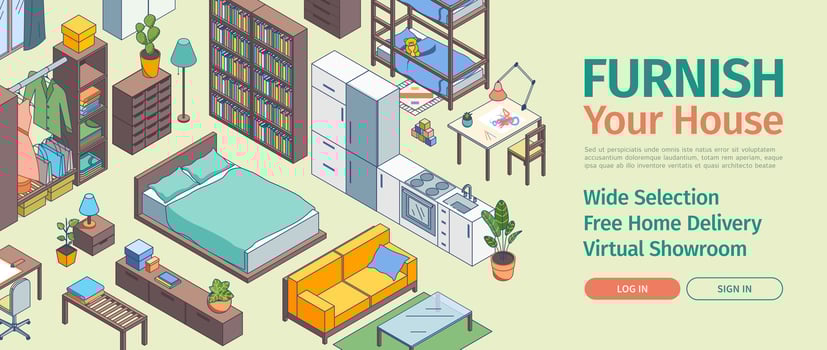 Stylized furniture for modern homes vector