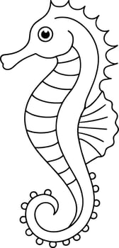 Seahorse outline drawing ideal for ocean themed coloring books and kids creative marine designs vector
