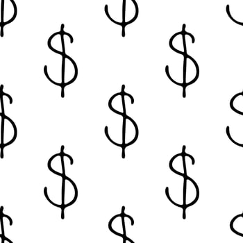 Seamless pattern with dollar currency symbol for decorative print, wrapping paper, greeting cards, wallpaper and fabric twenty seven vector