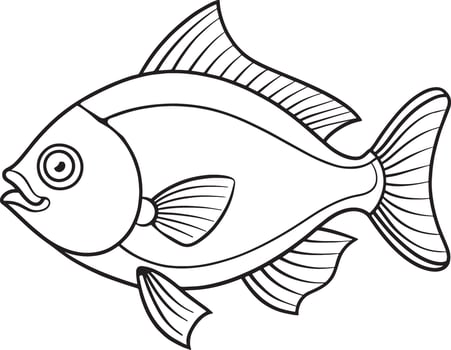 Piranha cartoon line drawing perfect for ocean themed educational content and playful creative projects vector