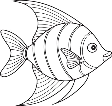 Elegant angelfish illustration ready for creative ocean themed coloring books and educational resources vector