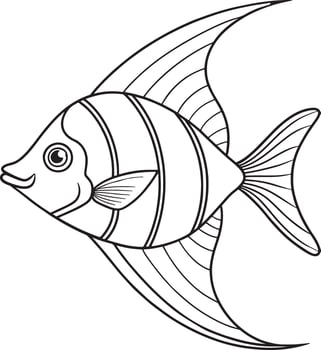 Stylized angelfish drawing perfect for creative childrens activity books and aquatic educational content vector