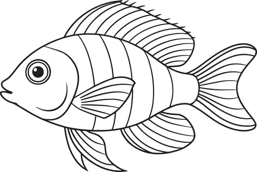 Cichlid fish cartoon illustration great for colorful kids books and aquatic themed learning content vector