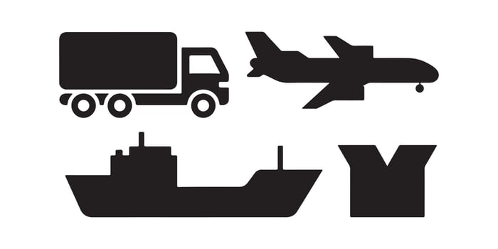 Logistic Transport and Worker Icon Collection vector