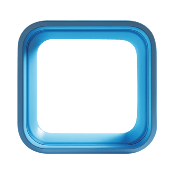 blue square button icon on transparent background png