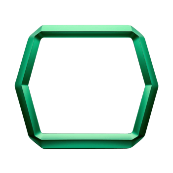 green hexagon frame on transparent background png