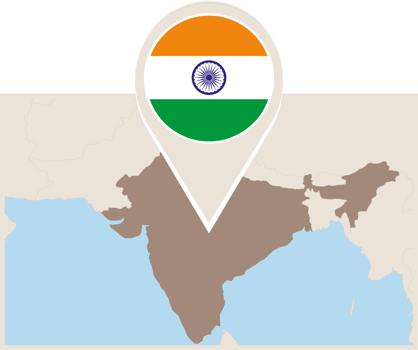 Map and flag of India png