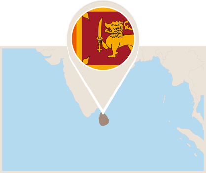 Map and flag of Sri Lanka png